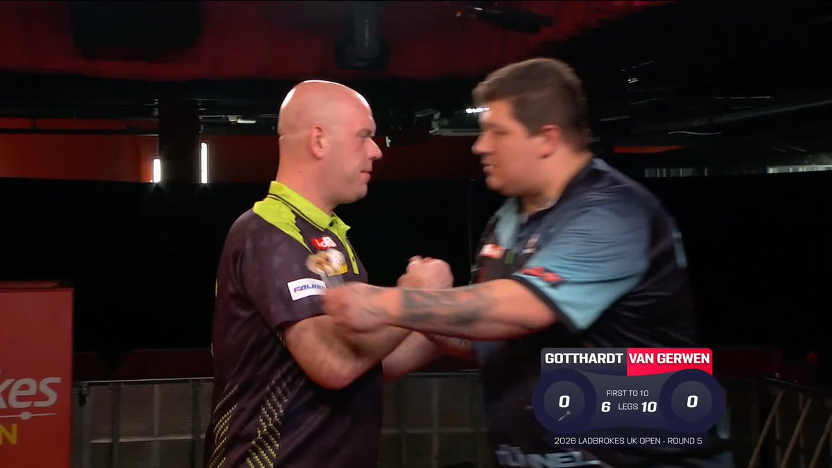 VAN GERWEN GETS PAST GOTTHARDT 🟢 Michael van Gerwen ensures there's no upset on Stage Two, putting in a professional performance to see off a valiant Kai Gotthardt 10-6 🇳🇱 Live Scores & Streaming 📲 #UKOpenDarts | R5