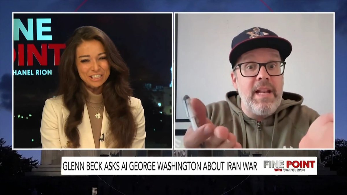 Talked about how ridicuous Glenn Beck's interview with AI George Washington was with Chanel Rion OAN yesterday... I even asked my own created AI what they thought about it. This was fun. One America News