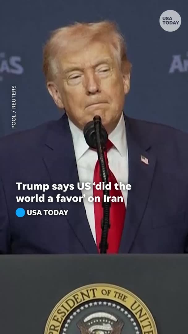 "So we did the world a favor." President Trump said that the war with Iran "had to be done" during a speech in front of Latin American leaders in Florida.