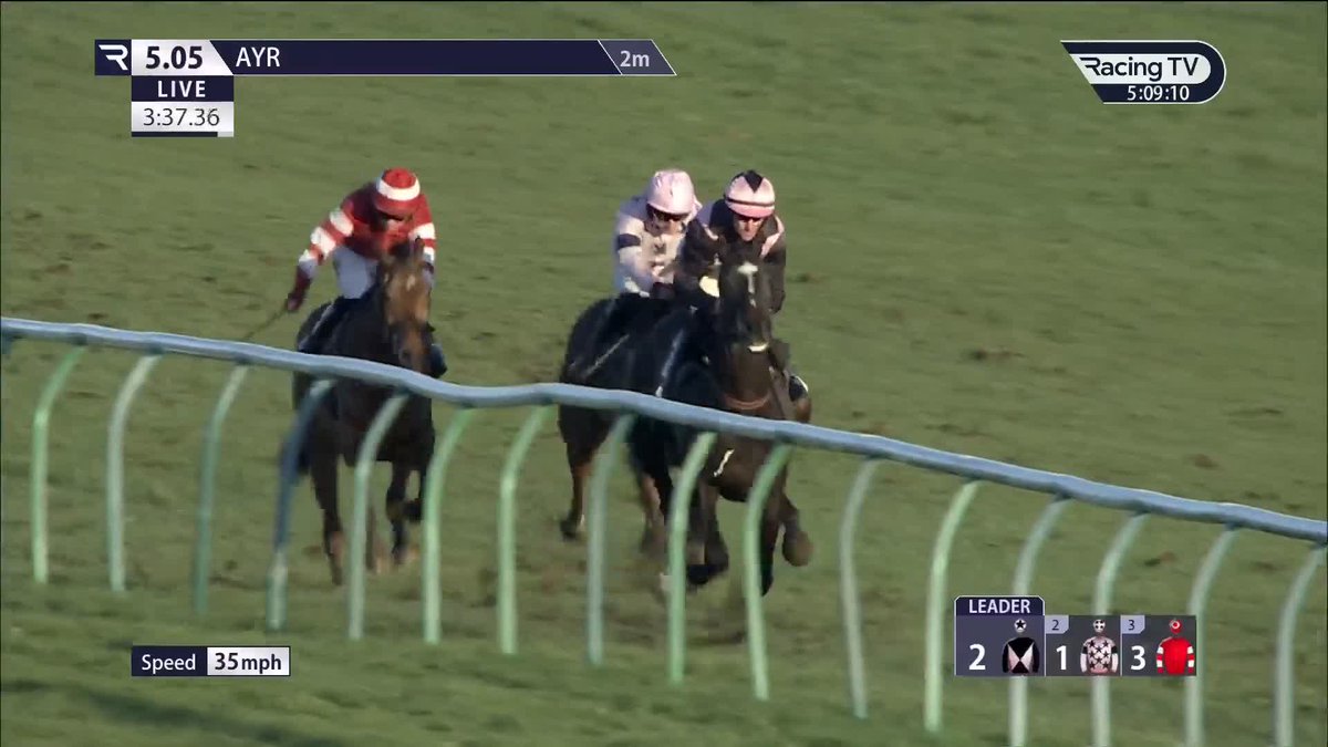 Point winner and £230,000 buy Jet Of Stars strikes on Rules debut in the colours of jimmy fyffe to bring up a four-timer on the day for lucinda russell and Michael Scudamore 👏 Ayr Racecourse