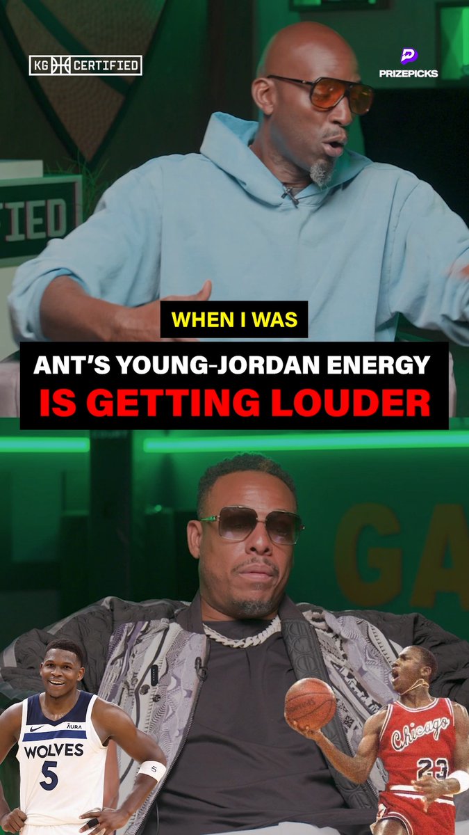KG saw the young‑Jordan energy in Anthony Edwards early... And Michael Jordan’s direct message to Ant-Man today: keep climbing, accepting challenges, and thriving young fella 💯 (🎥 : NBA)