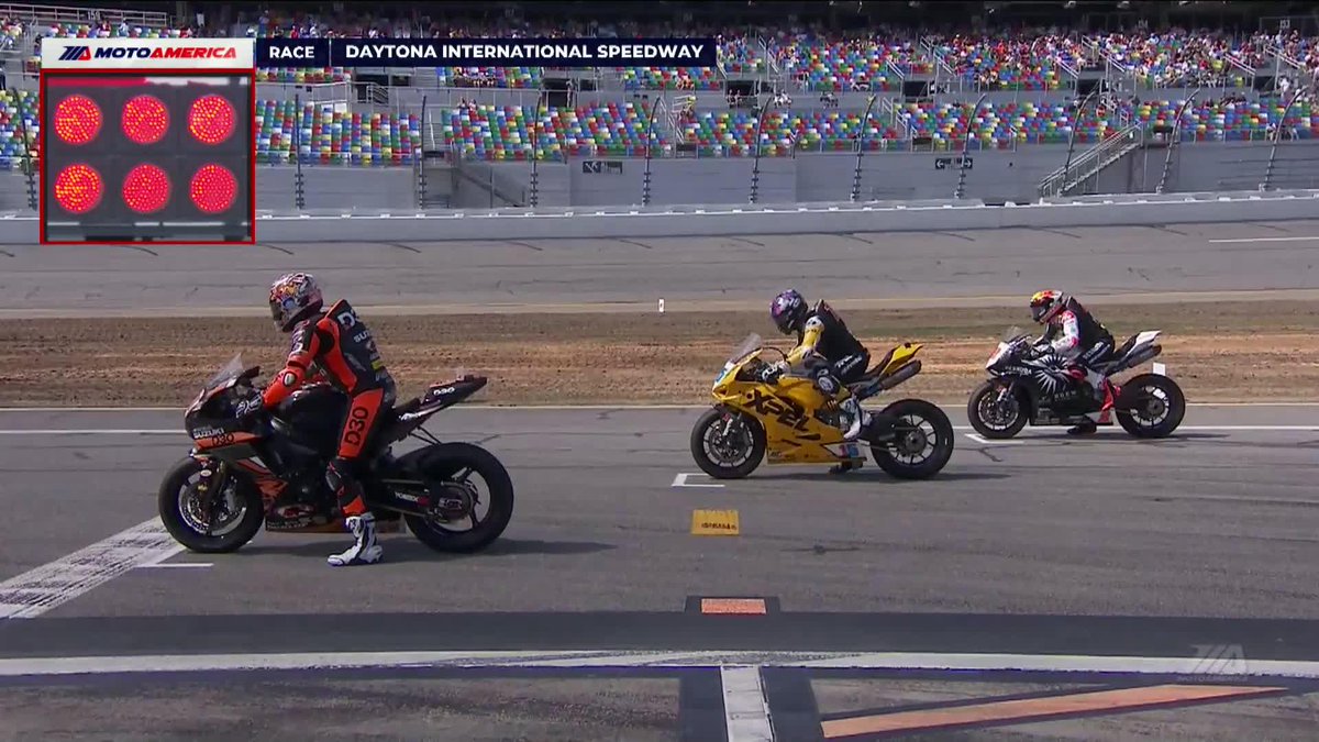 There was chaos at the start of the DAYTONA 200 as several riders went down going into turn one.