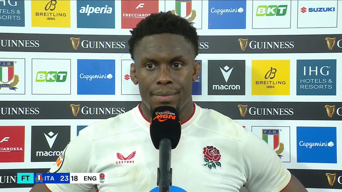 🗣️ "It's on us as players, we have to wear the performance." 🗣️ "Teams go through tough periods and we're going through a tough period now." England captain Maro Itoje speaks with Topsy Ojo after England's defeat to Italy. #GuinnessM6N | Topsy Ojo