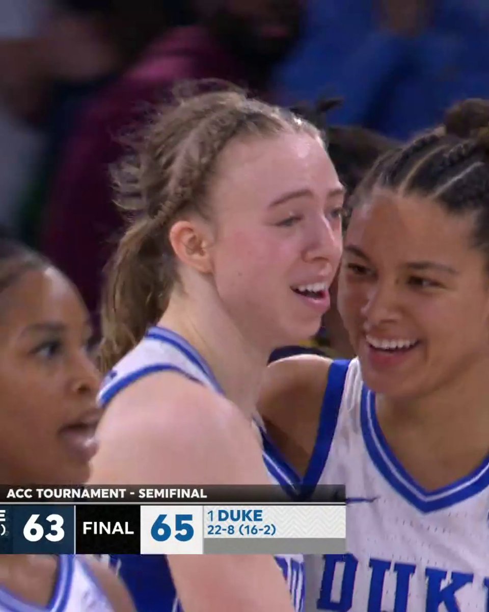 NO. 1 SEED DUKE HANGS ON IN A THRILLER VS. NO. 5 SEED NOTRE DAME 😱 The Blue Devils are headed to the ACC championship tomorrow 🔥