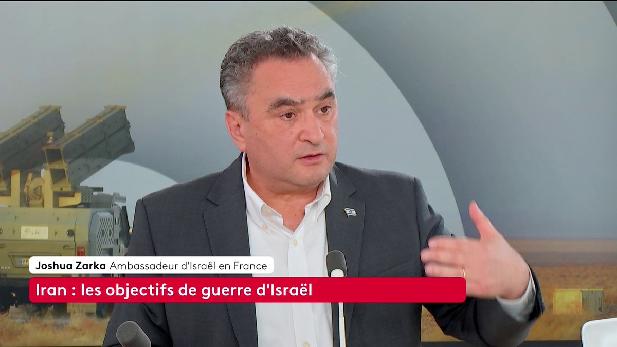 🔴🗣️Cisjordanie : "Ce sera décidé dans des négociations entre Palestiniens et Israéliens, une fois que cela pourra être fait et que les Palestiniens accepteront certaines conditions, comme celle de vivre en paix à nos côtés", annonce Joshua Zarka, ambassadeur d'Israël en France