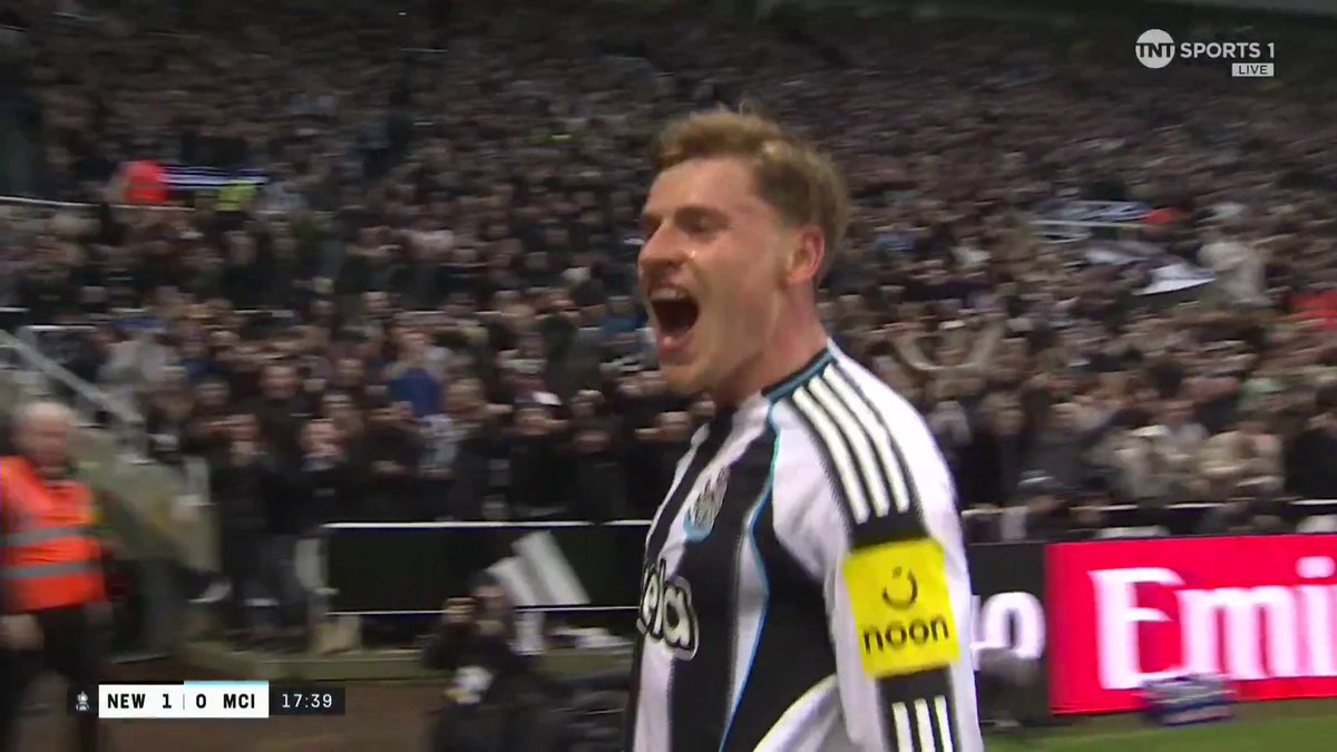Newcastle strike first against Manchester City through Harvey Barnes 🏹 📺 TNT Sports &amp; discovery+ UK