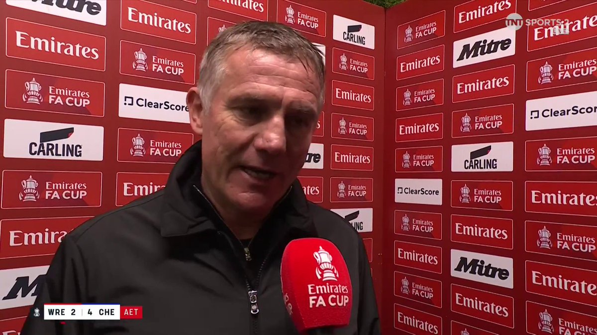"I thought it was a tight game, which is a credit to us for that" 👏 Wrexham manager Phil Parkinson expresses his pride after taking Chelsea to extra-time in the FA Cup fifth round. 🎙️ Matt Smith 📺 TNT Sports & discovery+ UK