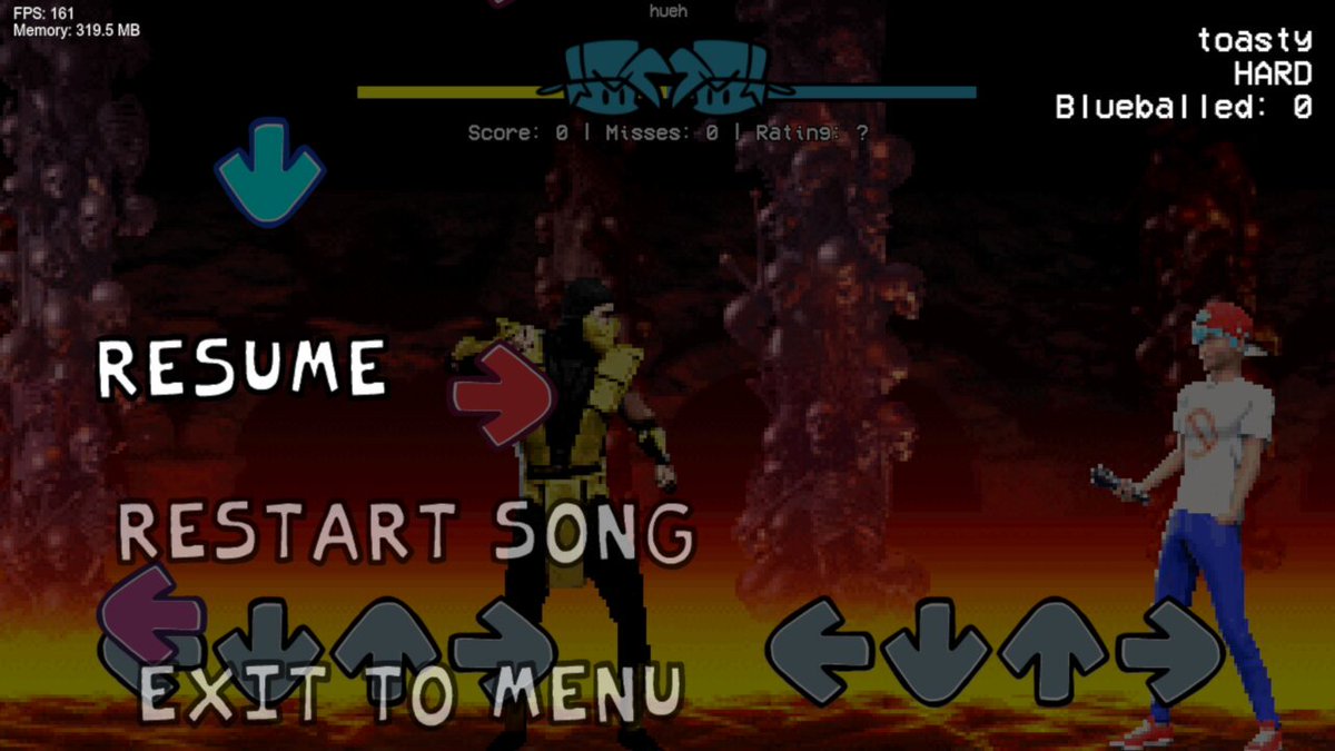 FNF mod concept: Mortal Kombat BF with MK styled sprites. Song: Fatality Funkin - Toasty