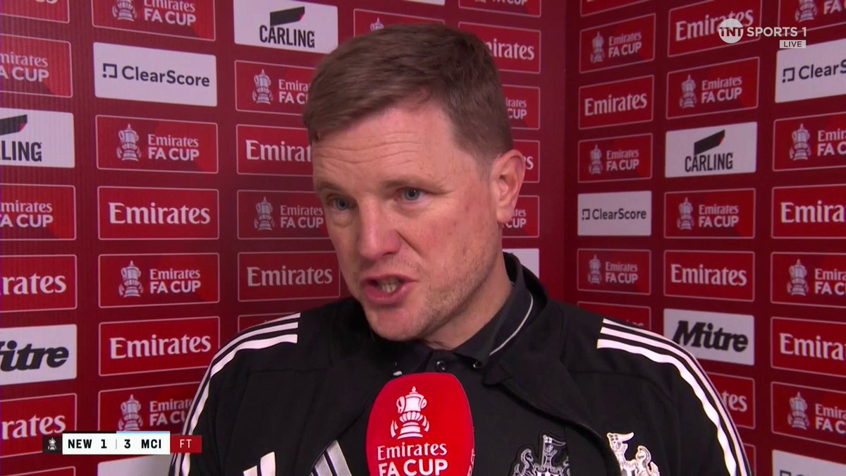 "Tuesday is really now our season. It's in the hands of the next two games in the Champions League" 🗯️ Eddie Howe shifts his sights to Barcelona after Newcastle exit the FA Cup. 🎙️ Olivia Buzaglo 📺 TNT Sports &amp; discovery+ UK