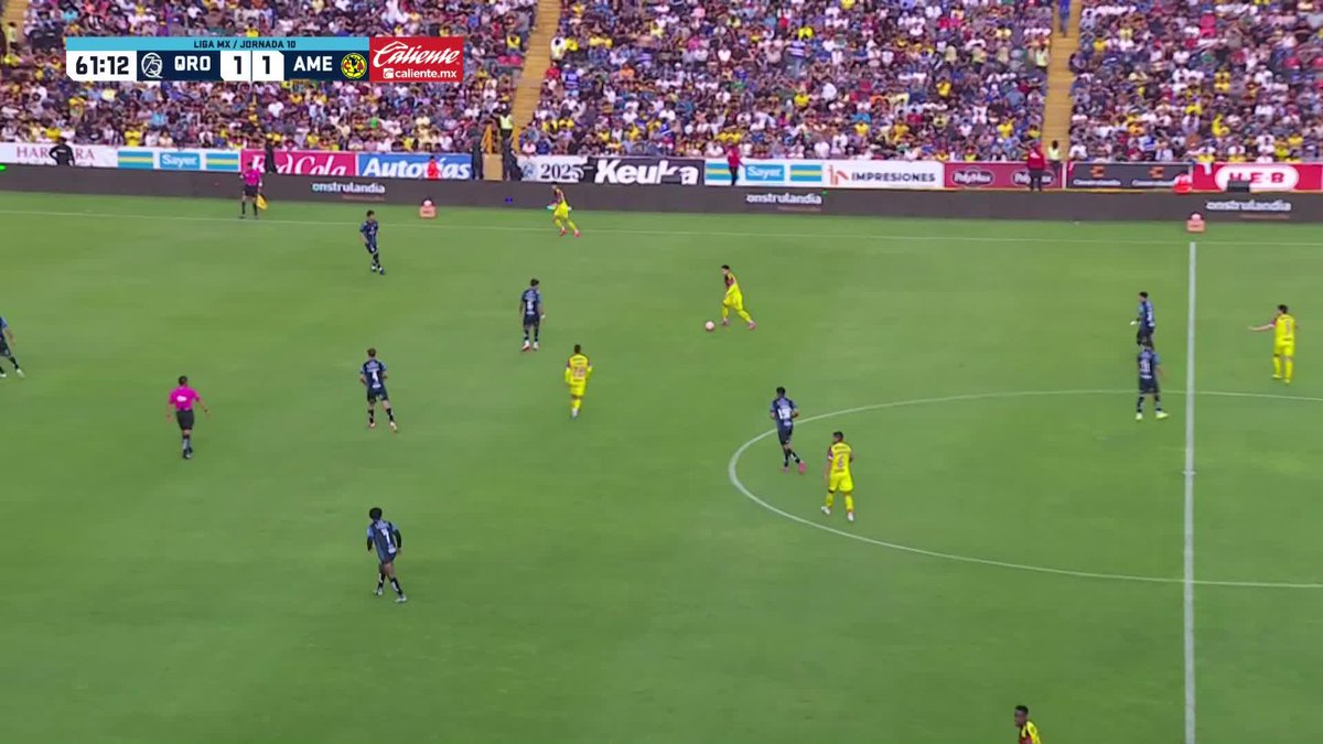 Qué pinche golazo del Pato Salas, tiene que ser el delantero titular del América, tiene mucha calidad y esta anotación le va a dar mucha confianza🤩💛🦅