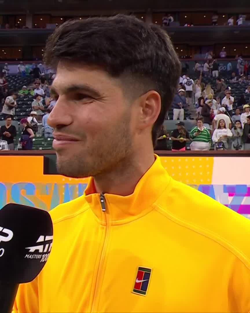 "Playing relaxed, playing calm, chilling" 😎 Good vibes only for Carlos Alcaraz in #TennisParadise!