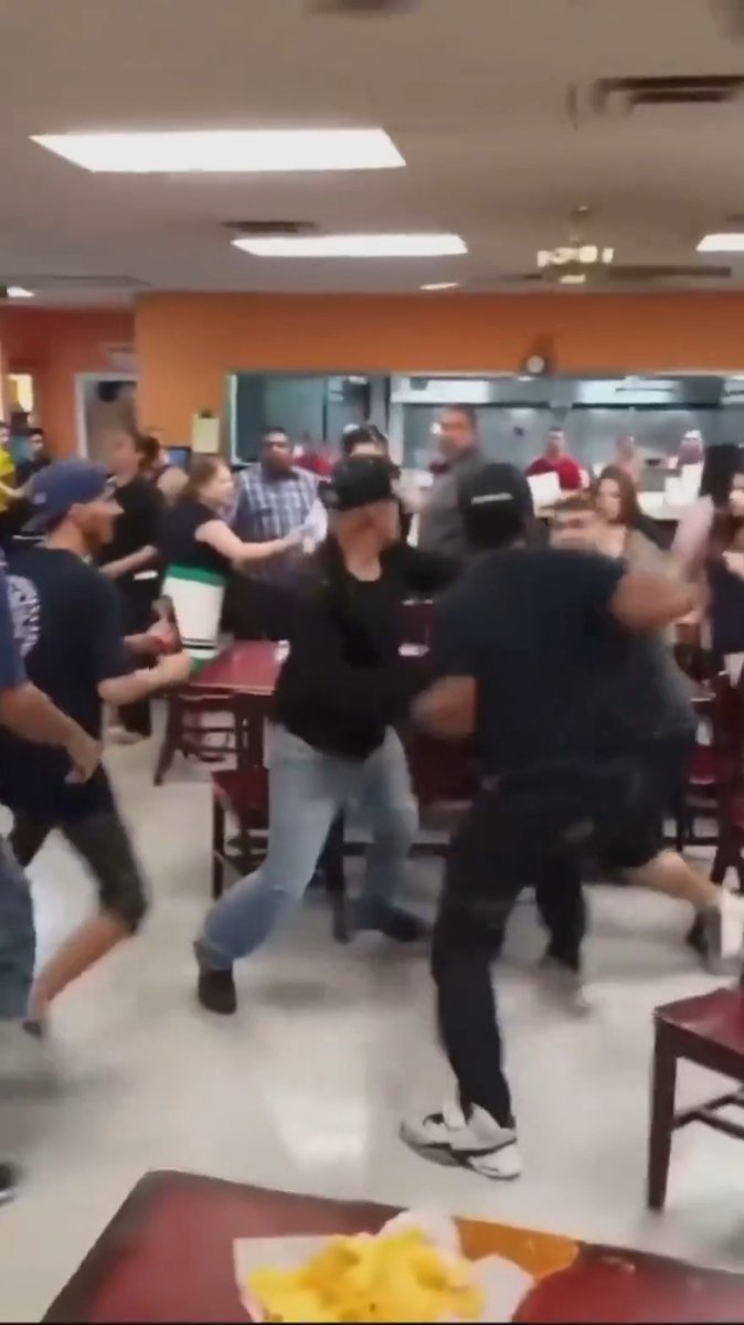 Wild restaurant brawl Dallas TX #fight #texas #classic