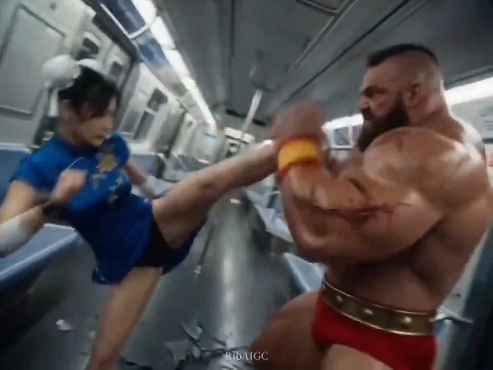 Never thought i'd see Zangief attempt a spinning pile-driver in a train car