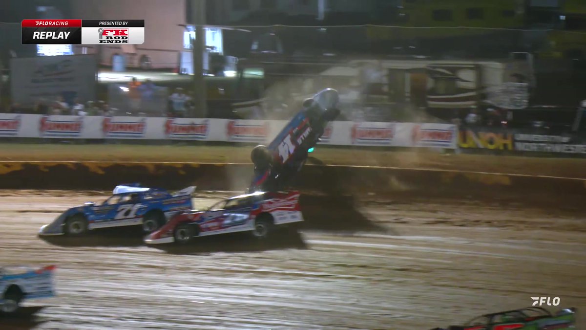 ๐คฏ Heartbreak for the leader!!! After an unbelievable battle for the lead, Trey Mills is upside down at Golden Isles Speedway #๐๐๐ฐ๐ฎ๐๐๐ถ๐ฟ๐ ๐ #LucasDirt #WinterNationals