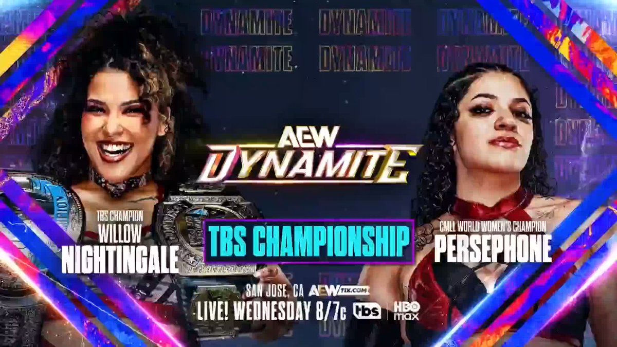 After becoming the NEW CMLL World Women's Champion last night, Persephone will challenge Willow Nightingale for the TBS Title if she's still the champion THIS WEDNESDAY! Watch the #AEWCollision replay RIGHT NOW on HBO Max Sports