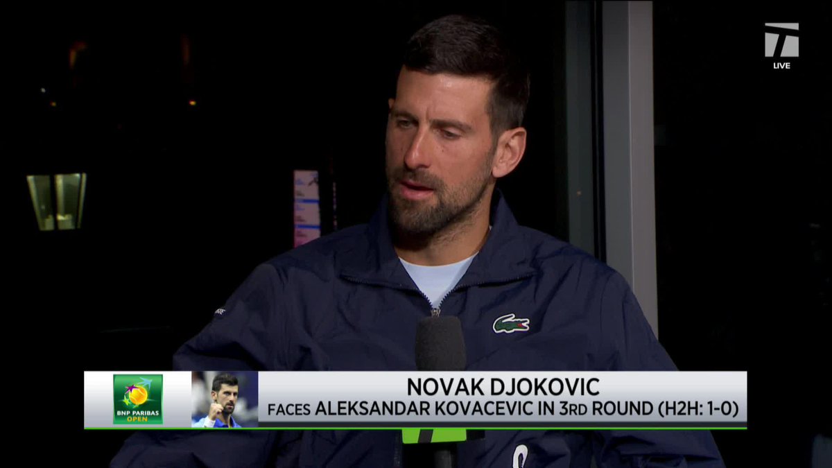 Novak Djokovic: “I’m now able to play decent speed rallies with my son. Soon enough he’s probably going to beat me.” 😂 Also says he still plays tennis for his fans, family, and for the love of the game. ❤️