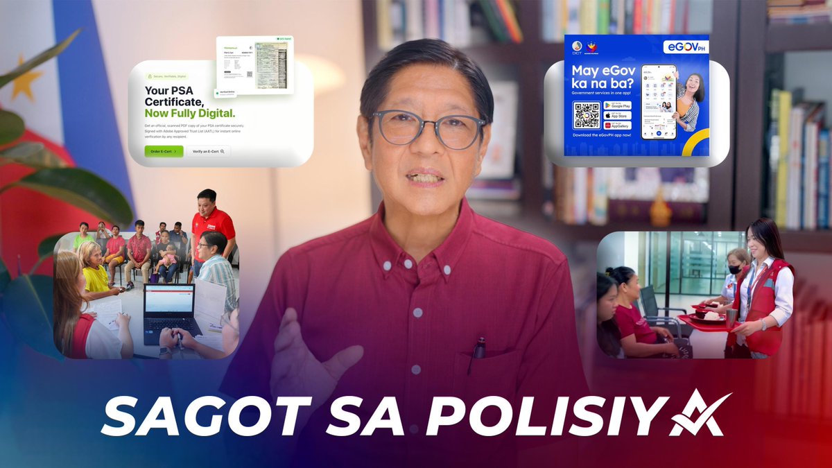 BBM VLOG 278: Sagot sa Polisiya It is important to me that your voices are heard. When a process makes life harder for Filipinos, it is the government’s responsibility to fix it. In the Bagong Pilipinas we are building, government must work for the people and make life easier for every Filipino.