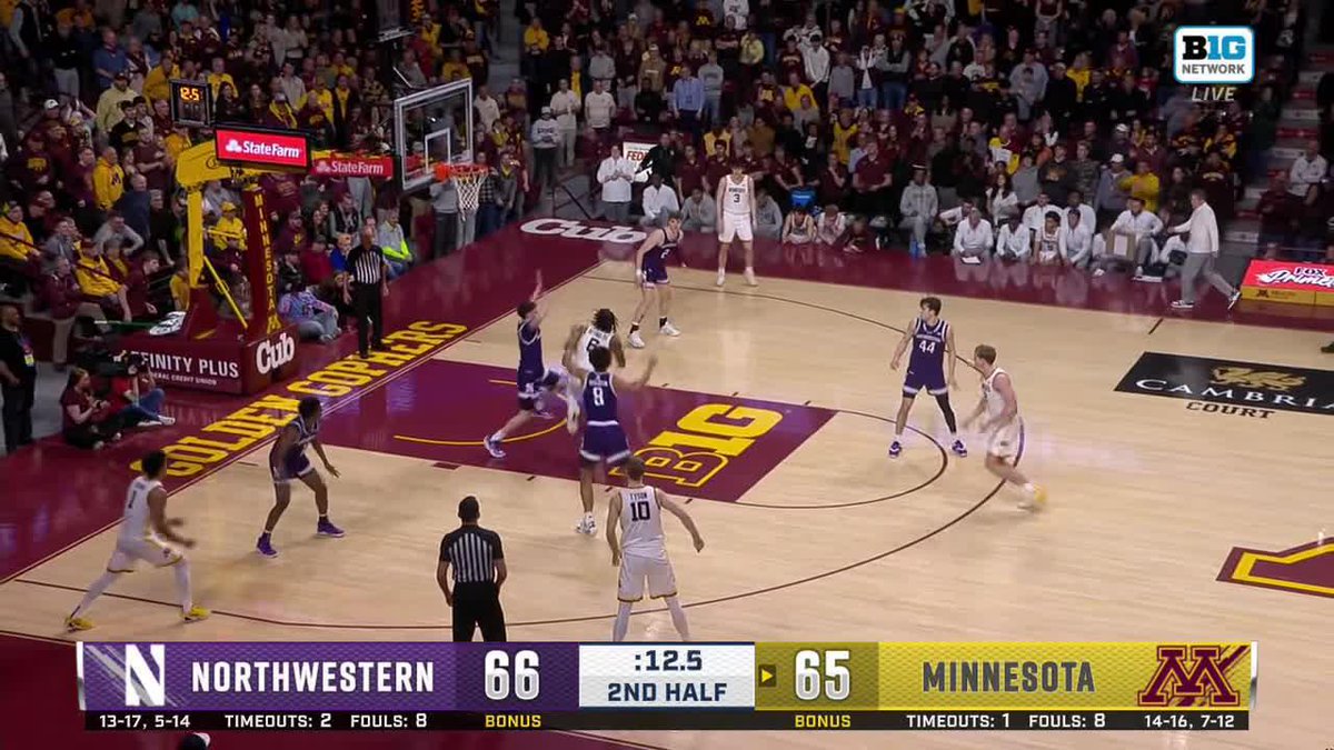 LANGSTON REYNOLDS‼️ The G goes coast to coast to give Minnesota Men's Basketball the late lead. 📺: BTN