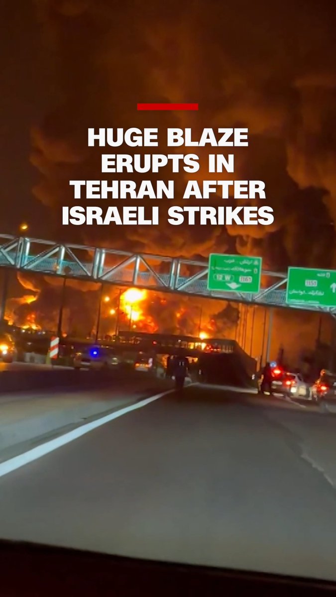 Video geolocated by CNN shows a large fire burning near a petrol storage facility in northeastern Tehran on Saturday. The Israeli military said it struck fuel storage sites in the city that evening. Follow live updates: