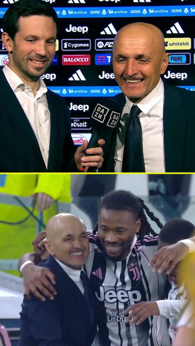 Abbraccio Juve-Spalletti 🫂🥹 "𝐒𝐨𝐧𝐨 𝐧𝐞𝐥 𝐩𝐨𝐬𝐭𝐨 𝐠𝐢𝐮𝐬𝐭𝐨 𝐩𝐞𝐫 𝐟𝐞𝐬𝐭𝐞𝐠𝐠𝐢𝐚𝐫𝐞 𝐢𝐥 𝐜𝐨𝐦𝐩𝐥𝐞𝐚𝐧𝐧𝐨, 𝐦𝐚𝐧𝐜𝐚𝐯𝐚 𝐬𝐨𝐥𝐨 𝐢𝐥 𝐫𝐞𝐠𝐚𝐥𝐨" 🎁🫶 #Spalletti #Juventus #DAZN