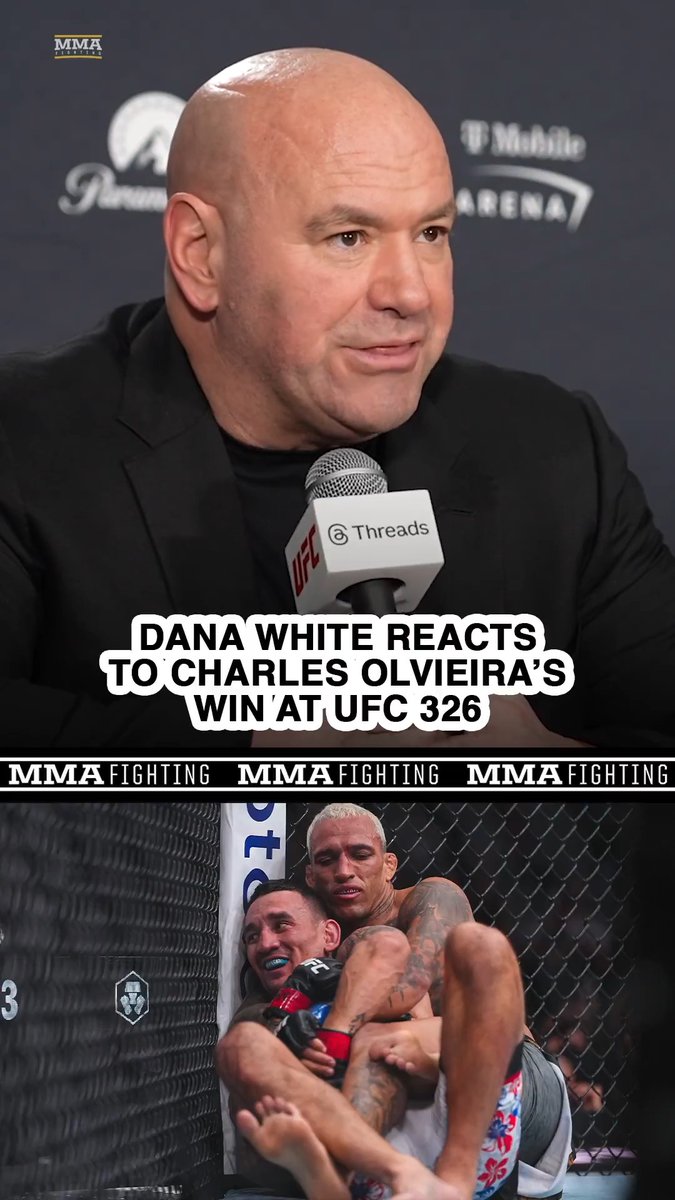 Dana White gives his immediate reaction to Charles Oliveira's "total domination" over Max Holloway at #UFC326: "I thought there'd be a lot more stand-up, and Max would do a better job at defending the takedown. … But the goal at the end of every fight is to win."