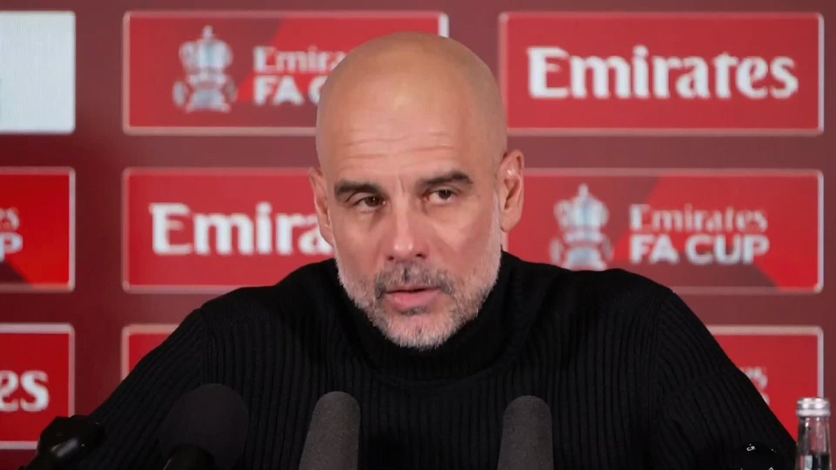 "I will defend my team" Pep Guardiola expressed his frustration over the incident in the FA Cup match against Newcastle which lead to his 6th yellow card of the season 🎙️