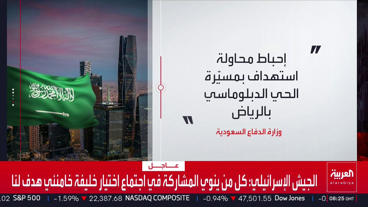 الدفاع السعودية: اعتراض وتدمير 33 مسيّرة منذ منتصف ليل أمس حتى صباح اليوم