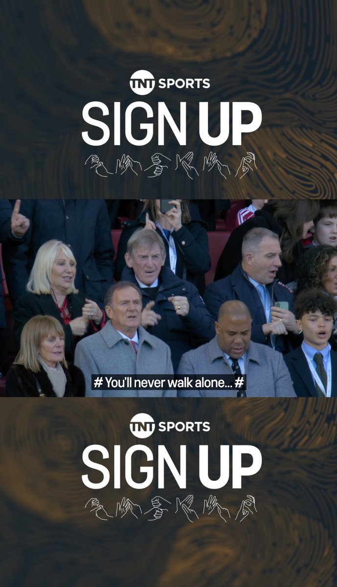 A special moment as Kenny Dalglish and the Liverpool fans sing ‘You’ll never walk alone’ altogether in British Sign Language ❤️🎶