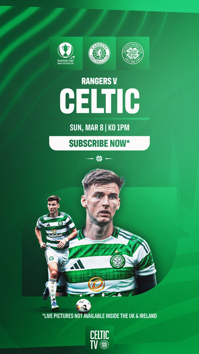 Matchday in the #ScottishCup 🍀 Join us from 12:40pm CPT as Daylin Docherty and Simon Donnelly build up to Derby from Ibrox on #CelticTV. 🎙️ Hear from Martin O’Neill at Ibrox 🍀 Callum McGregor previews the game Subscribe ⤵️ #RANCEL | Celtic Football Club🍀