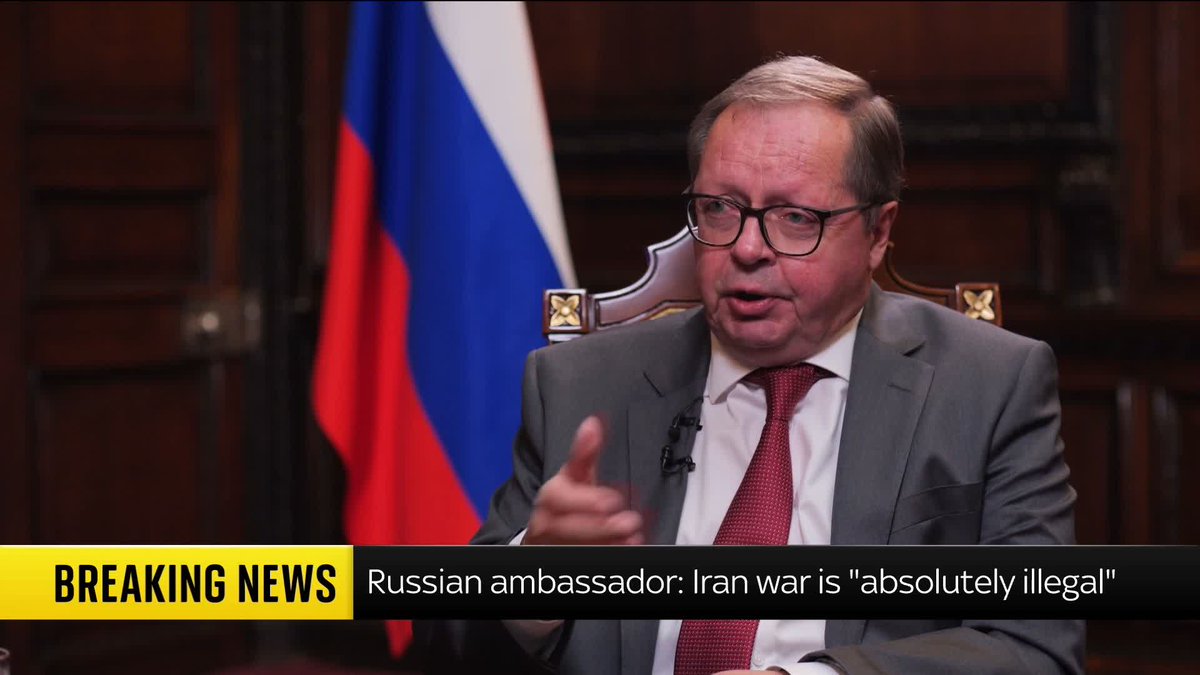 "This is absolutely illegal and an unprovoked aggression by Israel and the United States against Iran." The Russian ambassador to the UK asserts to Trevor Phillips that Russia's actions in 2022 and the current conflict in Iran are not the same.