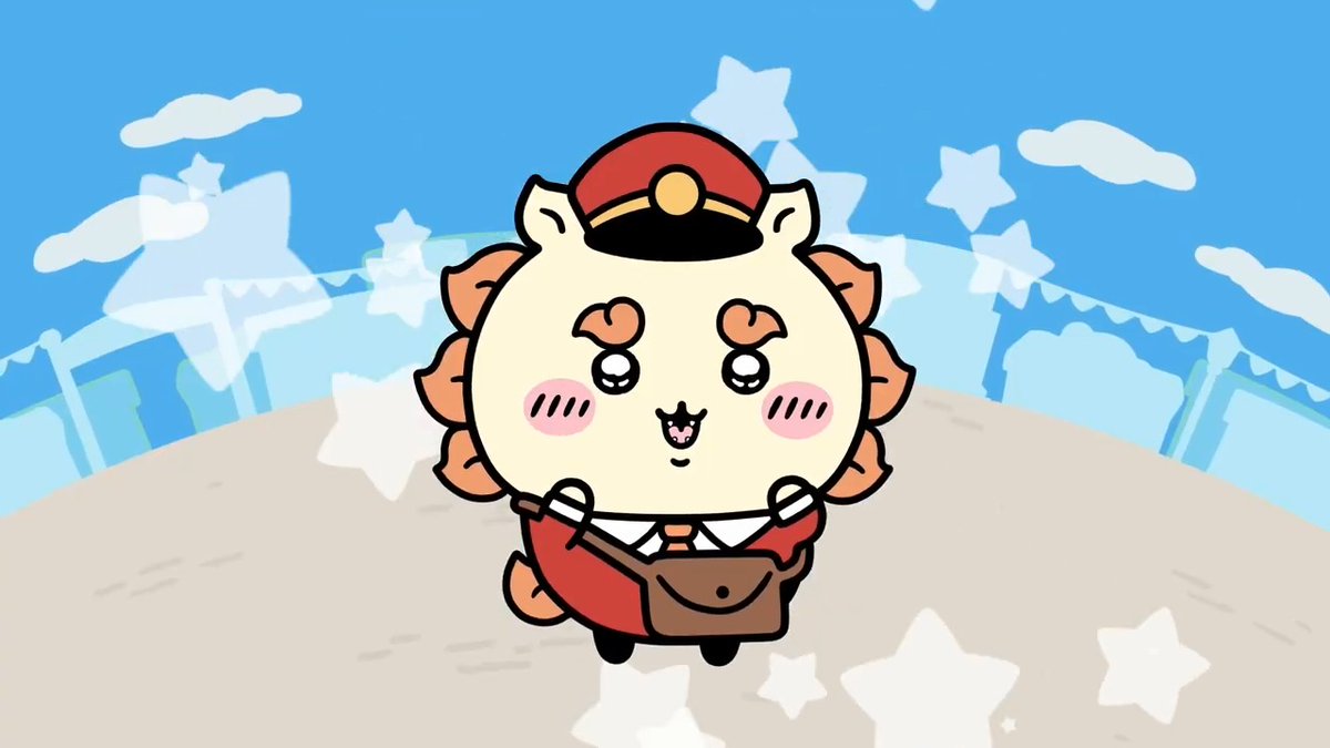 ╭━━━━━━━━━━╮ 🛍️お店屋さん🛍️ シーサー ╰━━━━━━━━━━╯ シーサーのお店屋さん衣装をご紹介✨ 郵便屋さんに変身！ お手紙を配達します✉ #ちいぽけ #ちいかわぽけっと #ちいぽけお店屋さん