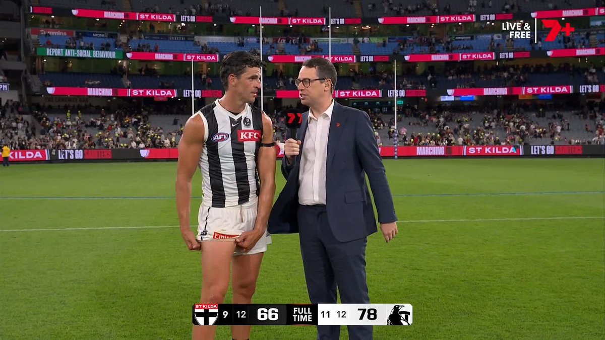 "It turns out going up to GWS is a hard place to win, not just for us." 🗣️ Scott Pendlebury following #AFLSaintsPies