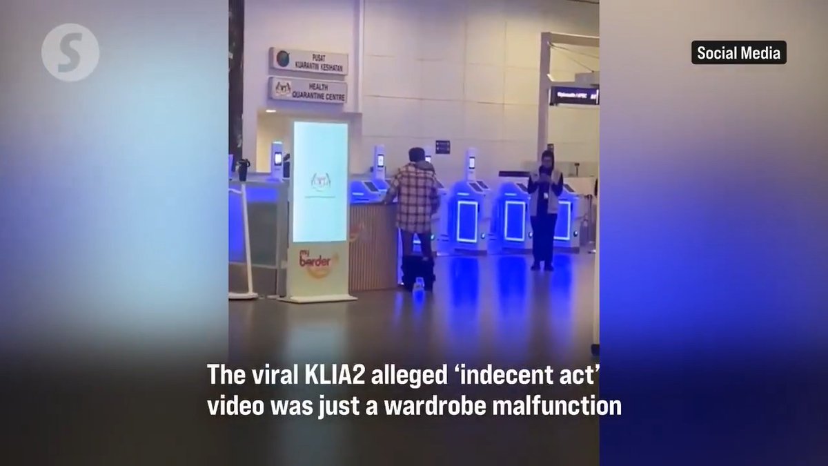 The viral incident at Kuala Lumpur International Airport 2 (KLIA2), in which a man was allegedly involved in an indecent act, was actually caused by his trousers slipping down accidentally.