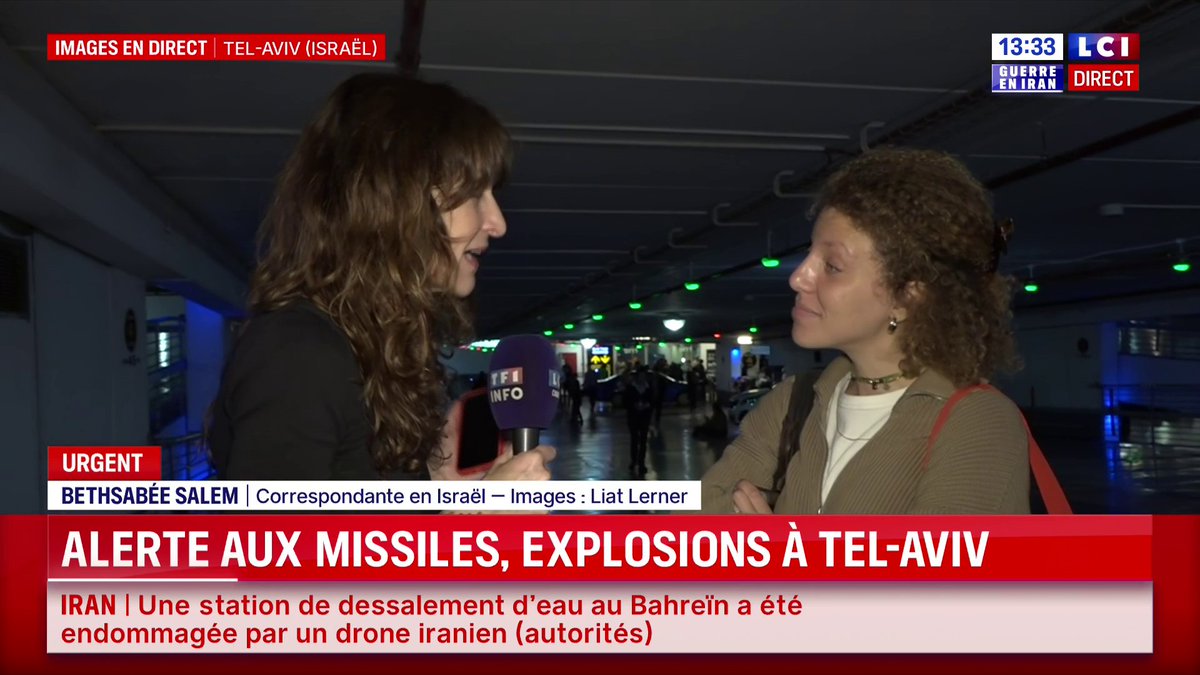 🔴 Des explosions entendues à Tel-Aviv, après une alerte aux missiles iraniens ➡️ Bethsabee SALEM est sur place