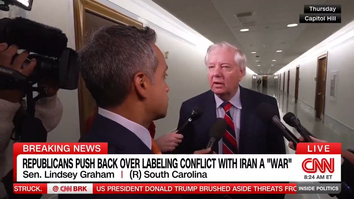 NEW: "I wouldn't call this a war." Republicans tell Manu Raju they don't think the conflict with Iran constitutes a "war," as a majority of Americans disapprove of the strikes on Iran. #InsidePolitics