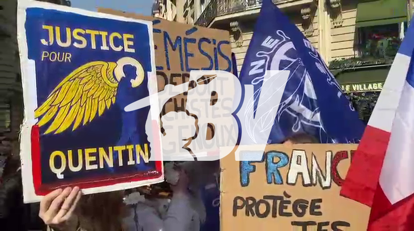 Les militantes du Collectif Némésis, interdites de participer à la marche du 8 mars par Laurent Nuñez, se sont rassemblées à part pour cette journée de la femme. Elles demandent justice pour Quentin, lynché par des antifas.
