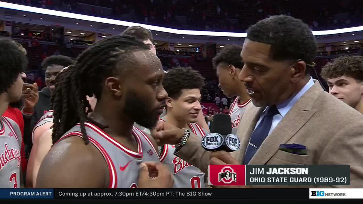 "For me, a former Buckeye, understanding the importance of that, I say, 'Congratulations.' I salute you." Ohio State Hoops legend Jim Jackson delivered a great message to Bruce Thornton following the star G's record-breaking senior night 😊