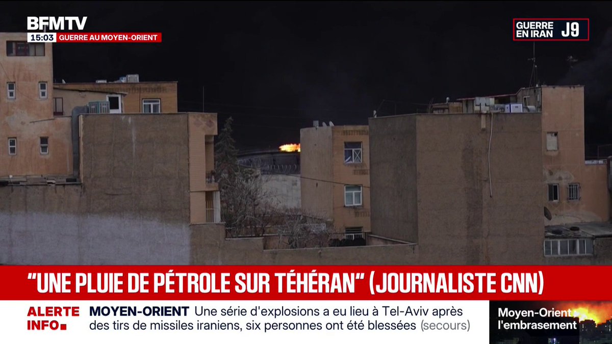 "Une épaisse colonne de fumée noire" ➡️ Le ciel noirci à Téhéran après les frappes israélo-américaines sur des dépôts pétroliers