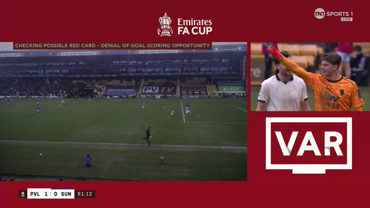 Melker Ellborg sees yellow for his challenge on George Hall, as VAR determined it was not a denial of a goalscoring opportunity 🟨 Correct decision? 🤔 📺 TNT Sports & discovery+ UK