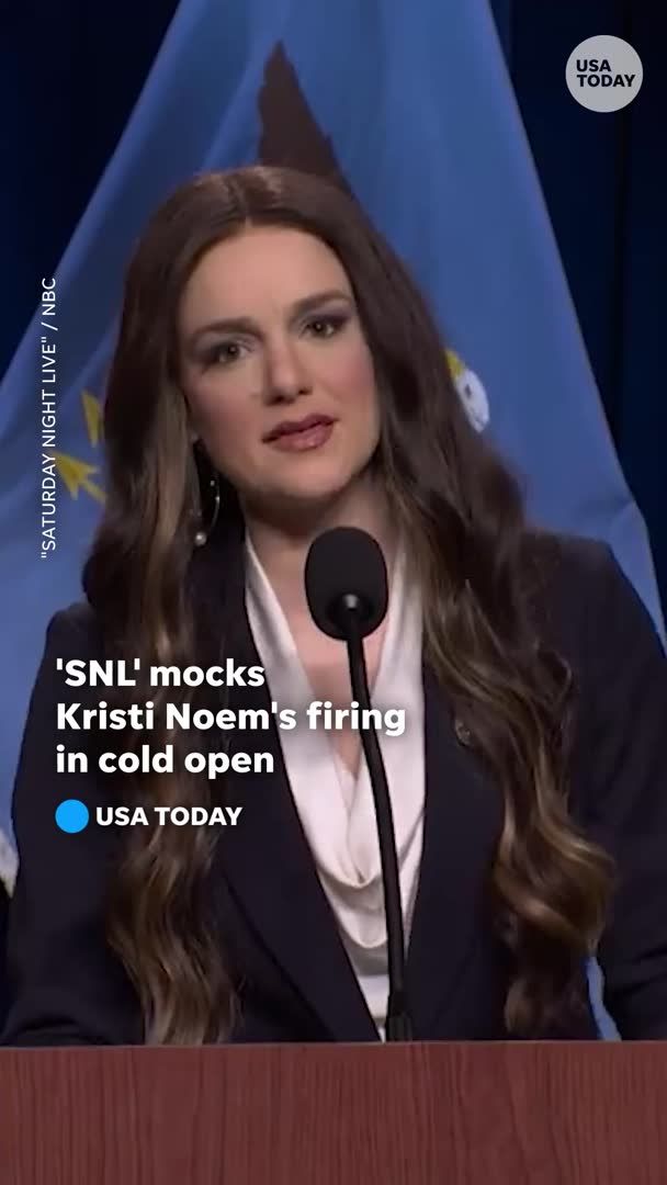 "Saturday Night Live" opened its latest episode with a sketch addressing President Trump's firing of Kristi Noem as Department of Homeland Security secretary.