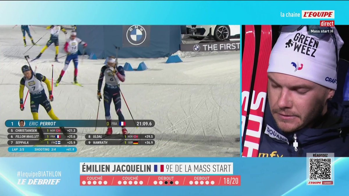 « Ce n'est pas les étrangers qui roulaient... », la frustration d'Émilien Jacquelin après la mass-start 😬 #lequipeBIATHLON