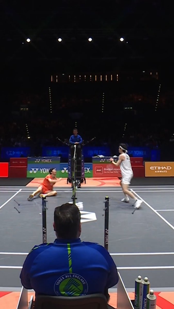 That’s just ridiculous skill! 🤯 Follow live action: HSBC Sport #BWFWorldTour #AllEngland2026