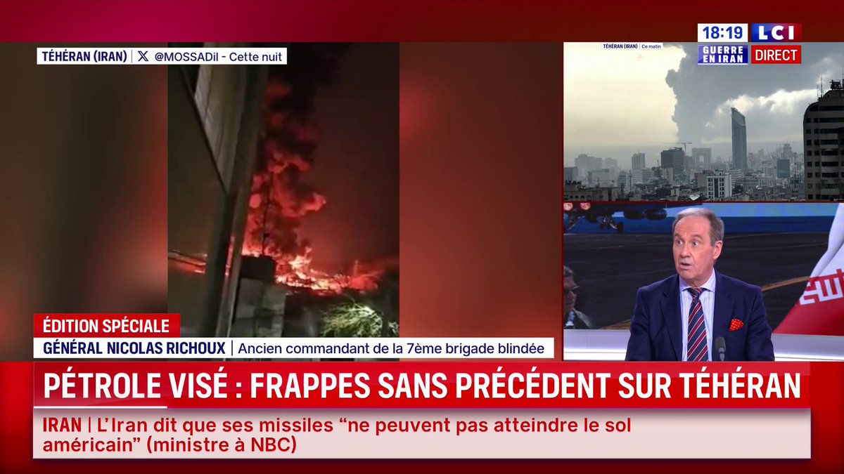 🔴 "Si ce régime iranien doit tomber, il tombera dans le sang et dans la violence" 🗣️ Général Nicolas Richoux, ancien commandant de la 7e brigade blindée