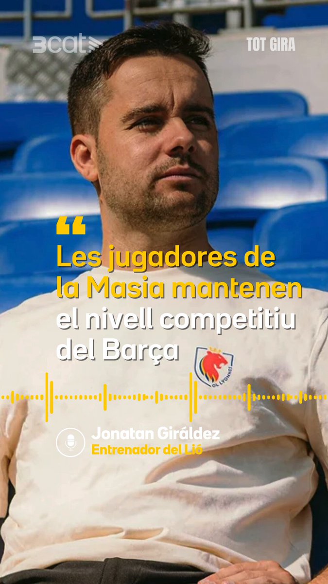 🔊 Jonatan Giráldez: "La Masia manté el nivell del Barça" Al @Totgira parlem amb l'entrenador del Lió i extècnic de l'equip blaugrana Com veu des de la distància el conjunt de Pere Romeu? ▶️ Escolta la conversa sencera: