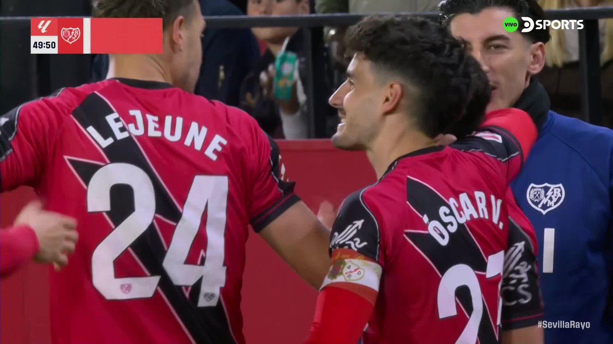 🇺🇾 Golazo de Espino para Rayo Vallecano ➡️ Le dio el empate al Rayo, en el 1-1 ante Sevilla.