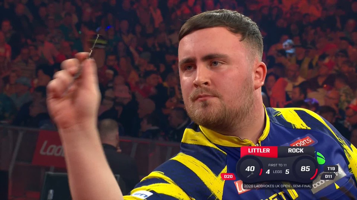 LITTLER LEVELS! Luke Littler is back in business! The reigning champion reels off four legs without reply to restore parity at five apiece against Josh Rock! Live Scores & Streaming 📲 #UKOpenDarts | SF