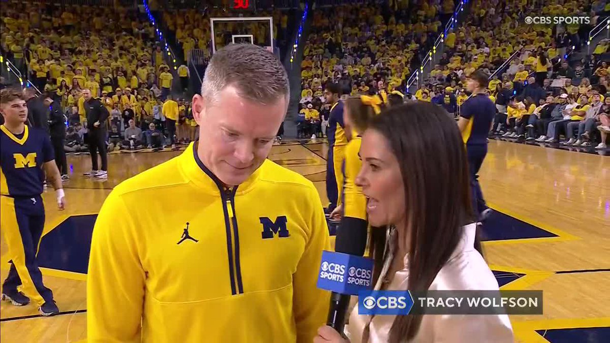 "We'd like for a basketball game to break out at some point and just play ball..." Dusty May told @TracyWolfson he wants his team to stay composed and out of foul trouble.