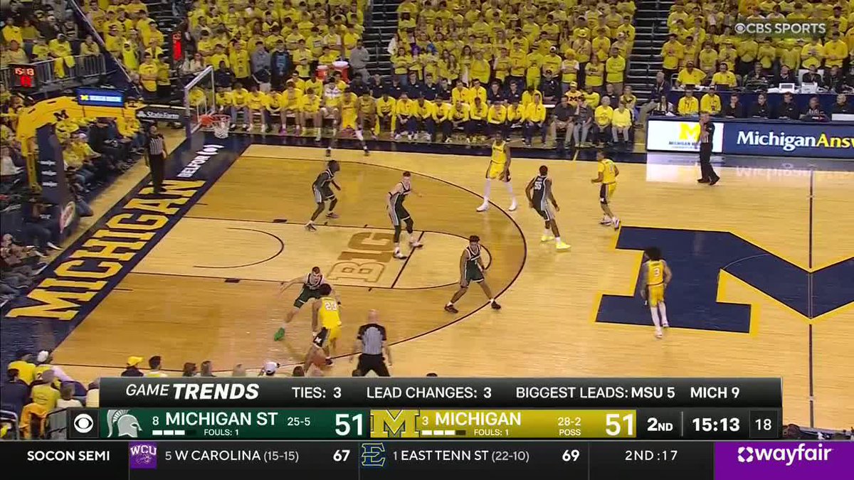 WHAT A PUTBACK! Morez Johnson Jr. climbs the ladder 🤯 Michigan Men's Basketball