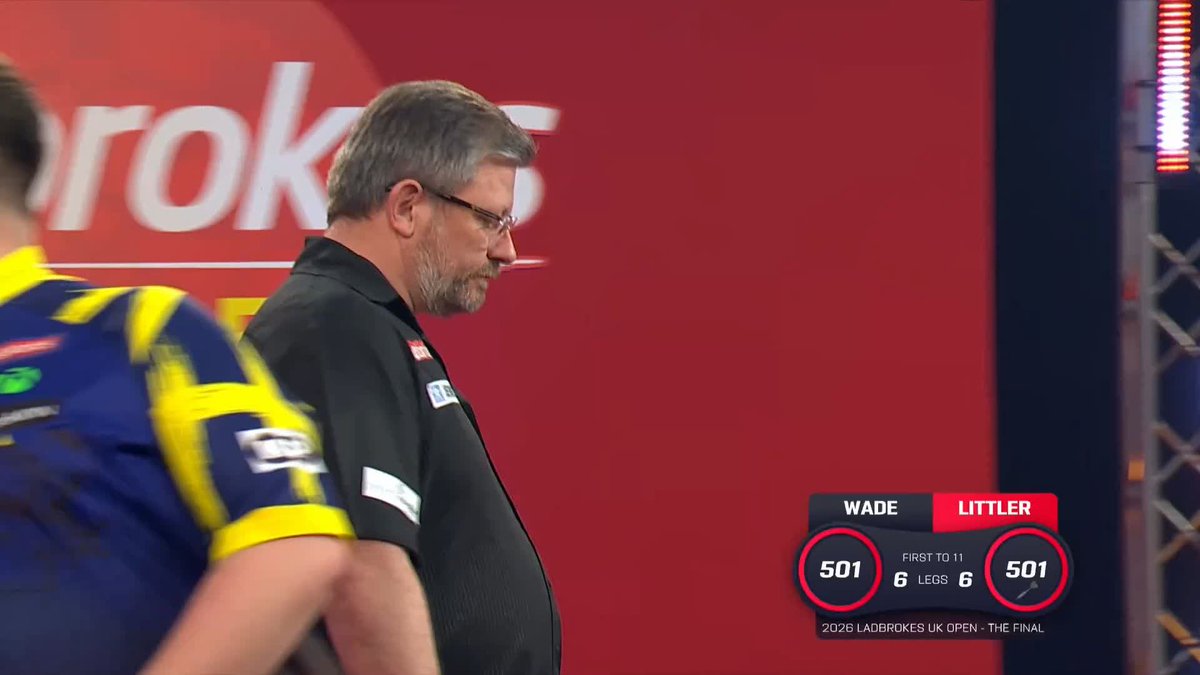 WADE LEVELS! This is quite remarkable! Despite a 12-point gap in the averages, James Wade has somehow levelled at 6-6 against Luke Littler! Live Scores & Streaming 📲 #UKOpenDarts | Final