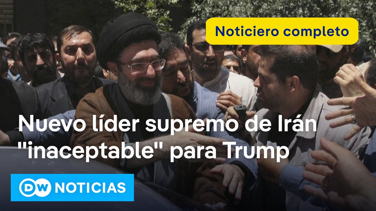 🔴 DW Noticias 8 de marzo: Irán desafía a EE. UU. al nombrar al hijo de Jameneí La Asamblea de Expertos de Irán llama a la unidad de los iraníes en torno a Mojtaba Jameneí, hijo del anterior líder supremo, asesinado en un bombardeo el primer día de la guerra de EE. UU. e Israel contra Irán. Previamente, el presidente de EE. UU., Donald Trump, había descalificado la posibilidad de que Mojtaba Jameneí asumiera como nuevo líder supremo. Además, había asegurado que el nuevo mandatario iraní "no durará mucho" si no cuenta con su aprobación.